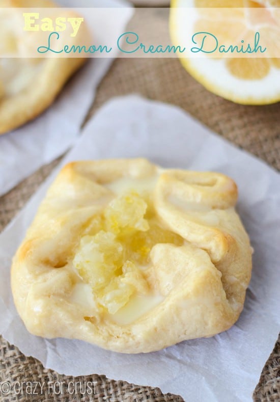 Easy-lemon-cream-danish sitting on parchment paper