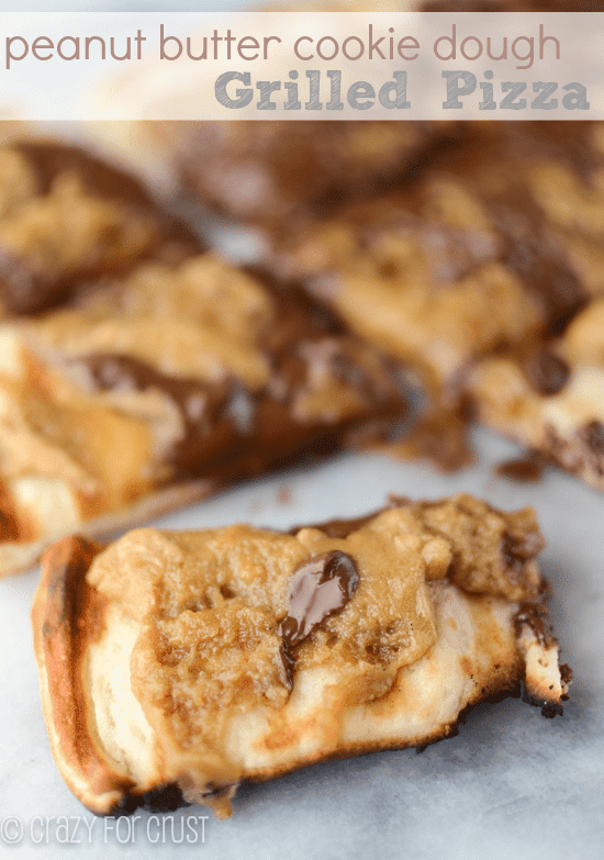 grilled pizza for dessert with chocolate