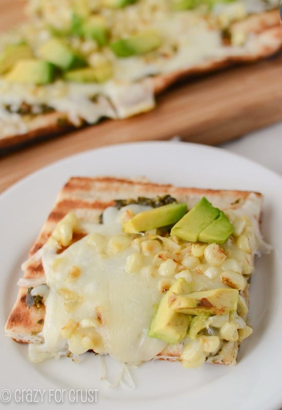 Pesto Corn and Avocado Pizza