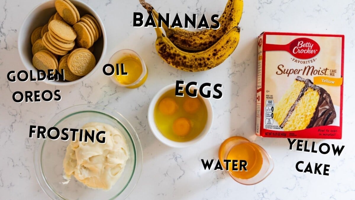 banana oreo cupcake ingredients.