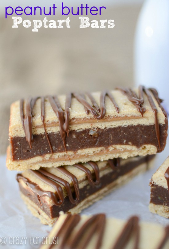 stack of poptart bars with chocolate filling