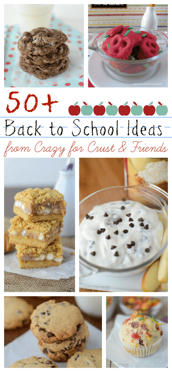 collage of 6 recipe photos for back to school