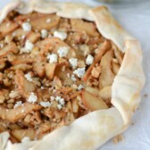 overhead shot of apple gorgonzola crostata