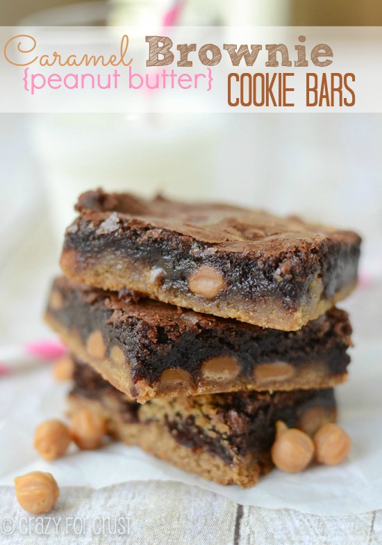 Caramel Brownie Peanut Butter Cookie Bars