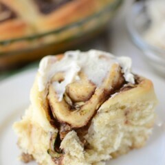 zucchini cinnamon roll on white plate