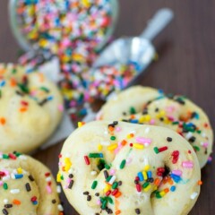 soft pretzels made out of cake mix with sprinkles