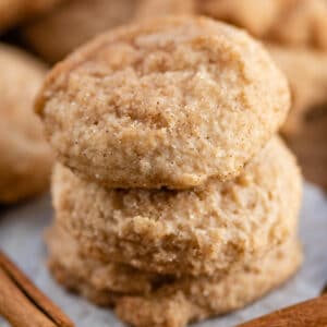 apple butter snickerdoodles in a stack