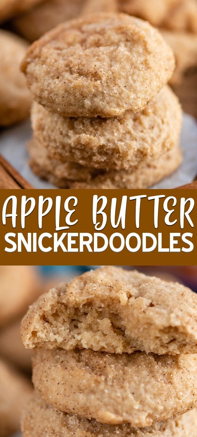 collage photo of apple butter snickerdoodles