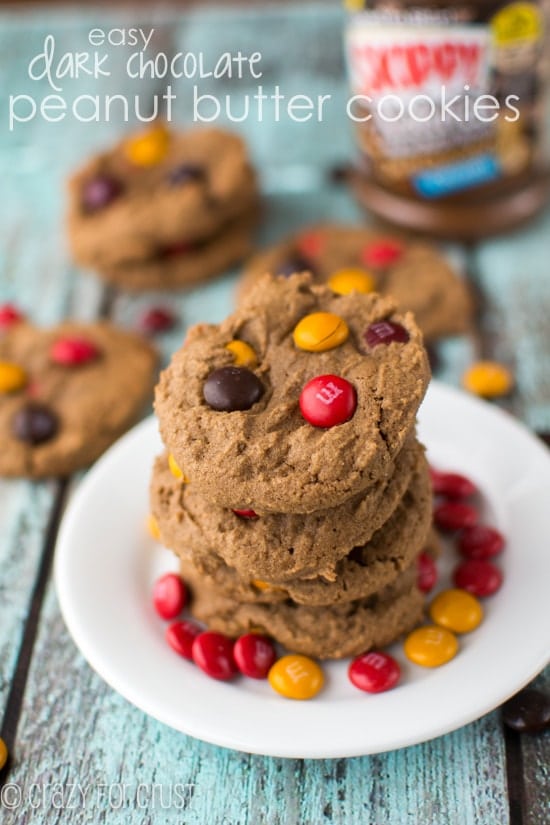 Easy Dark Chocolate Peanut Butter Cookies