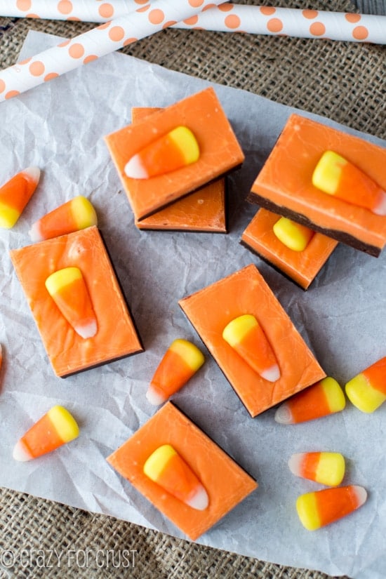 Orange and Black fudge, perfect for Halloweeen! www.crazyforcrust.com