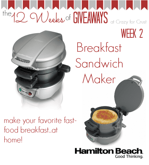 Breakfast Sandwich Maker Giveaway at www.crazyforcrust.com