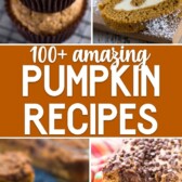 collage of pumpkin recipes photos