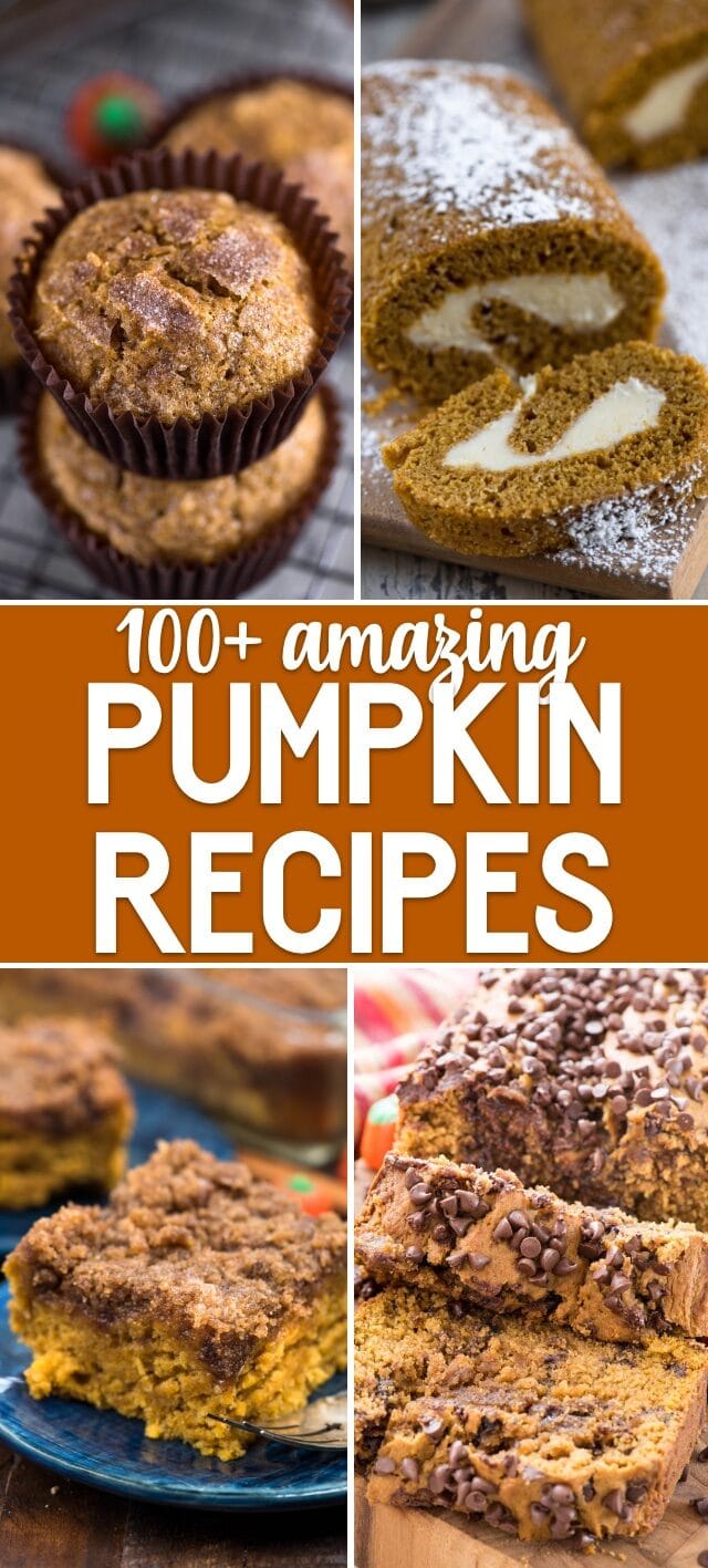 collage of pumpkin recipes photos