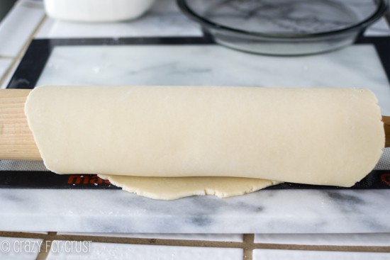 All Butter Pie Crust on a rolling pin