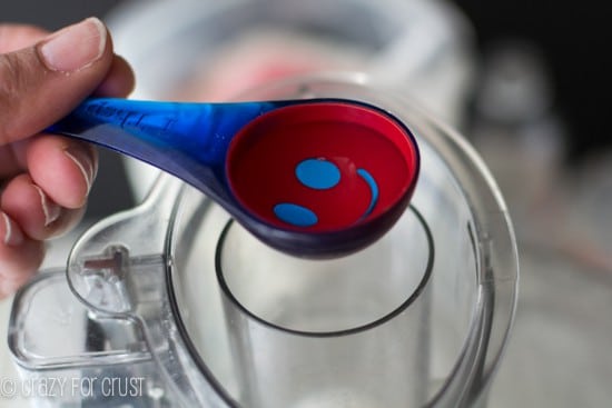 ice water in a measuring spoon