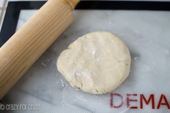 All Butter Pie Crust dough on a pastry mat