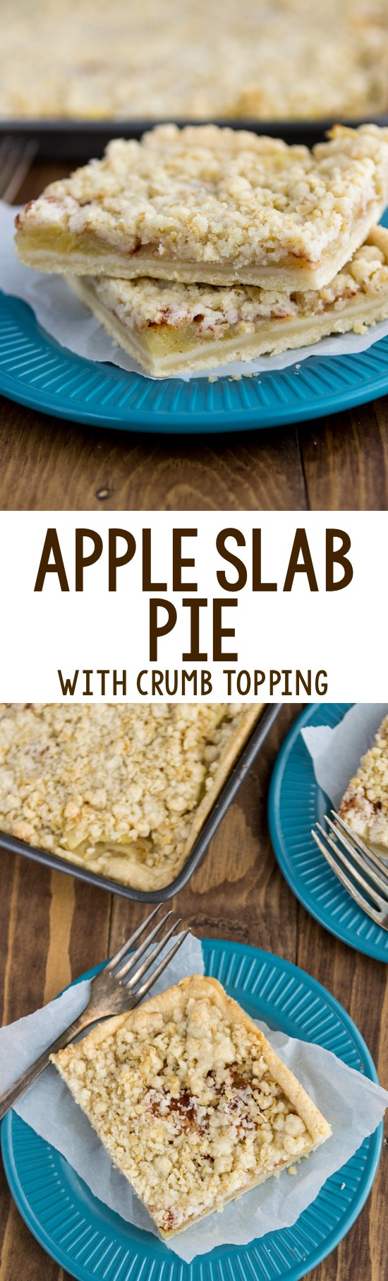 Apple Slab Pie with crumble topping is the perfect pie recipe for a crowd! It's easy to slice, easy to serve and even easier to eat!