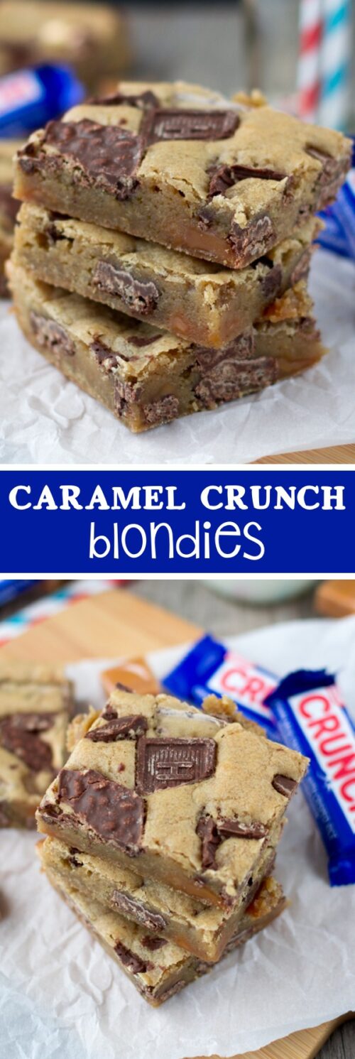 caramel crunch blondies