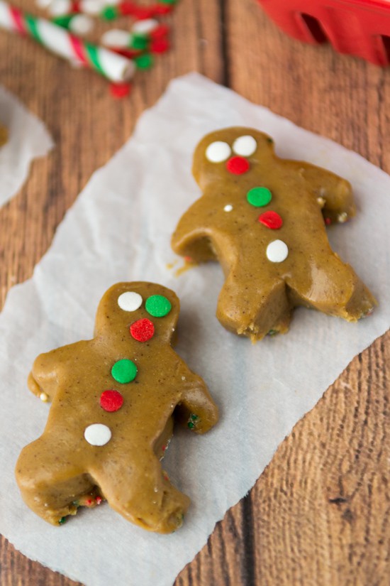 Gingerbread men on parchment paper