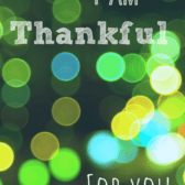 Graphic of thanksgiving card with green and blue circles