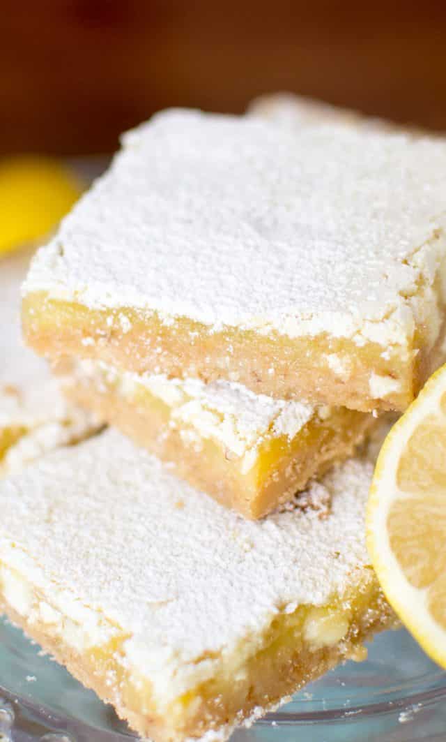 stack of white chocolate lemon bars