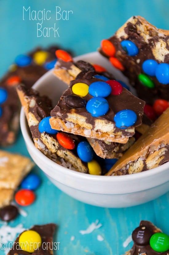 Magic Bark Bark in a white bowl with title