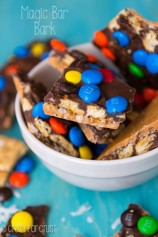 Magic Bark Bark in a white bowl with title