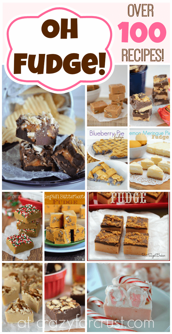 Pic collage of 100 fudge recipes with title