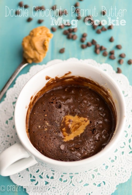 chocolate peanut butter mug cookie