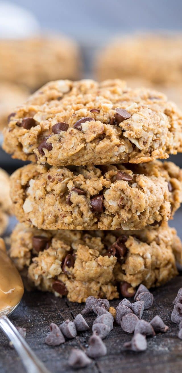 stack of peanut butter breakfast cookies