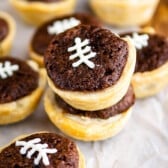 brownie pies with football laces