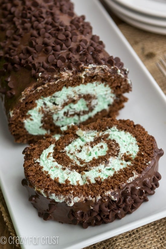 Mint Chip Cake Roll - Crazy for Crust