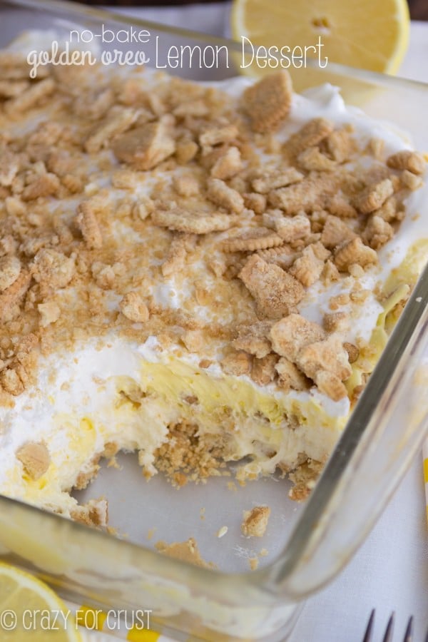 Lemon Dessert in a clear pan