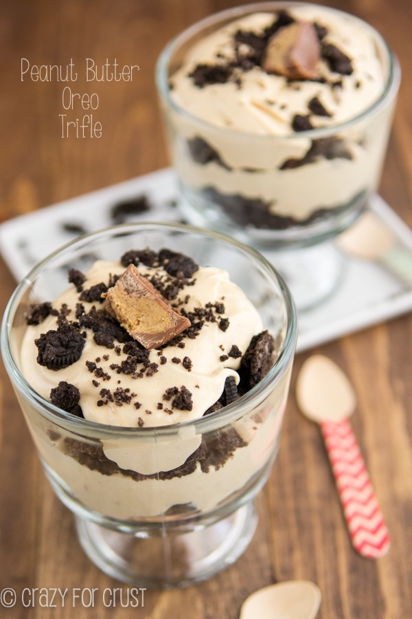 This Peanut Butter Oreo Trifle is rich, indulgent, and one of the best desserts ever!