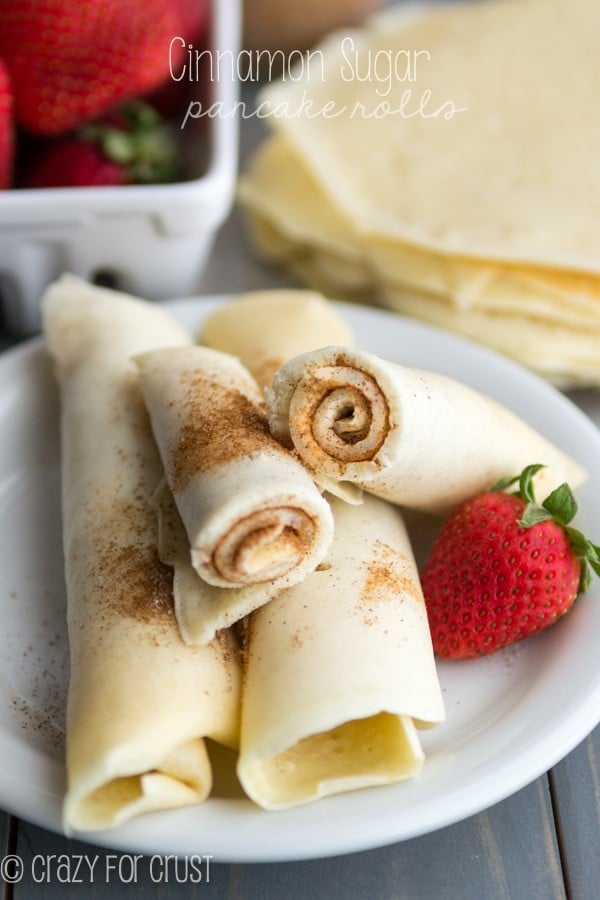 Cinnamon Sugar Pancake Rolls - the perfect grab and go pancake breakfast!