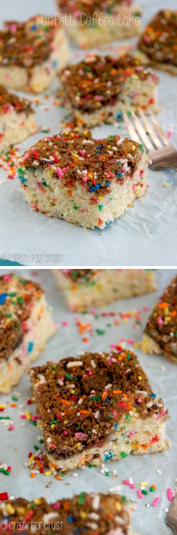 Funfetti Coffee Cake: a streusel coffee cake that tastes like funfetti cake!