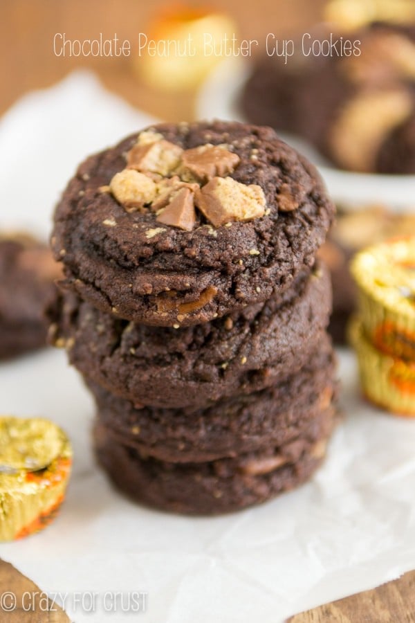Soft Chocolate Peanut Butter Cup Cookies
