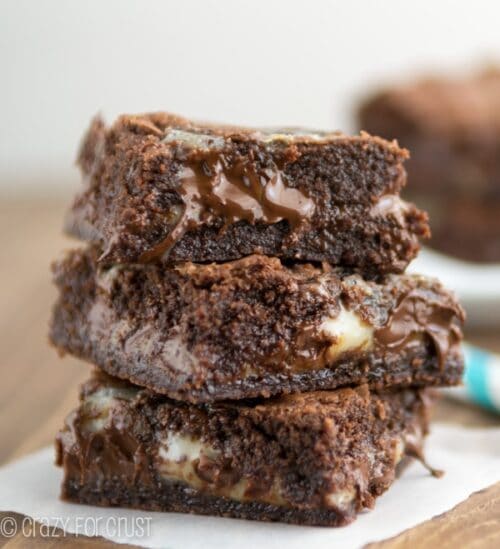 Easy Double Fudge Brownies with the most amazing frosting ever. Crazy