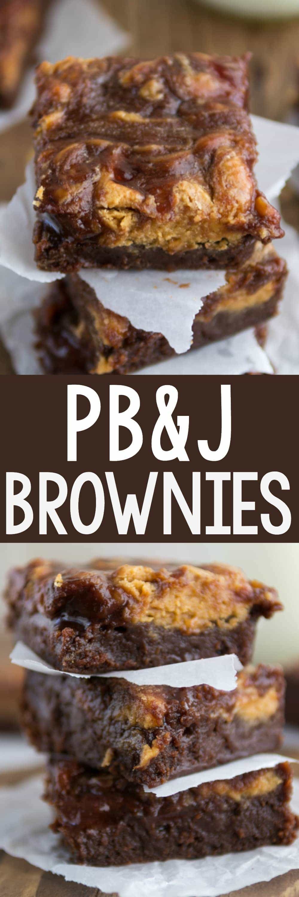 Peanut Butter and Jelly Brownies collage