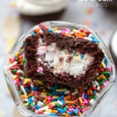 ice cream cupcake cut in half