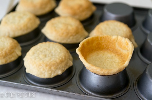 Ice Cream Pie baked dough upside down on a cupcake pan 