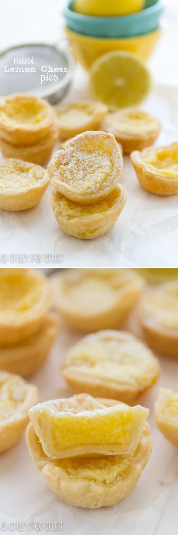 Mini Lemon Chess Pies collage 