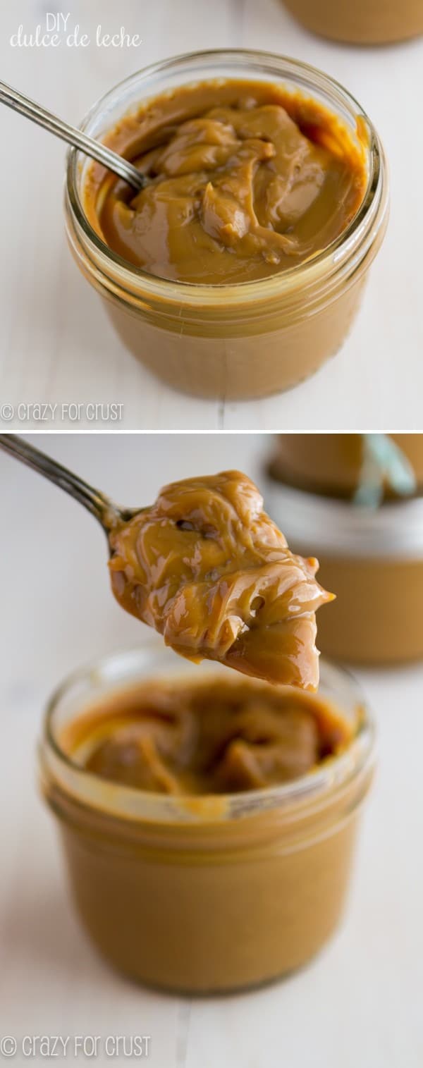 collage of Homemade Crockpot Dulce de Leche 