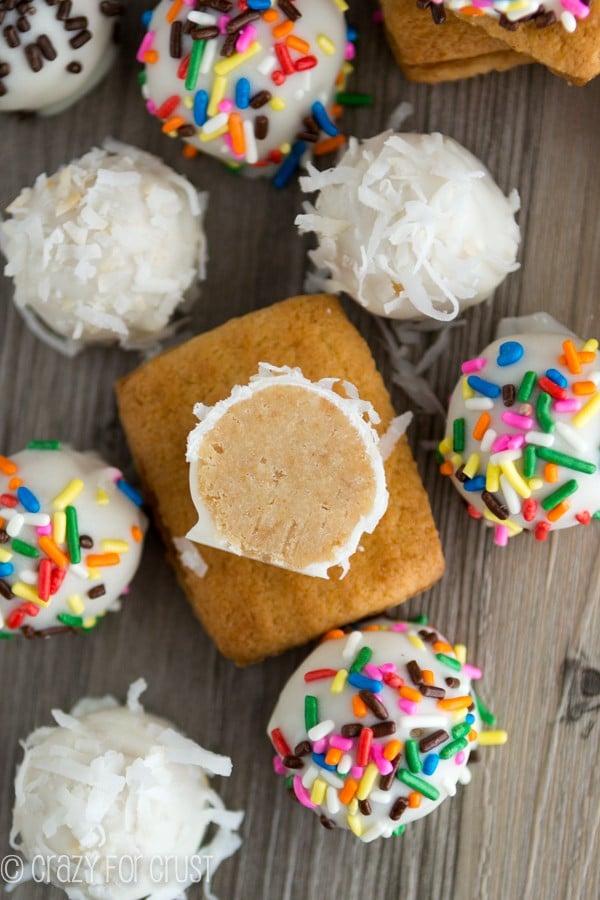 taffy truffle cut in half overhead shot 