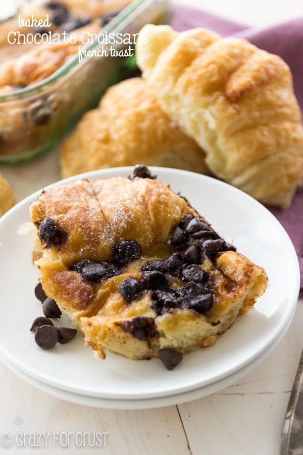 baked chocolate croissant french toast