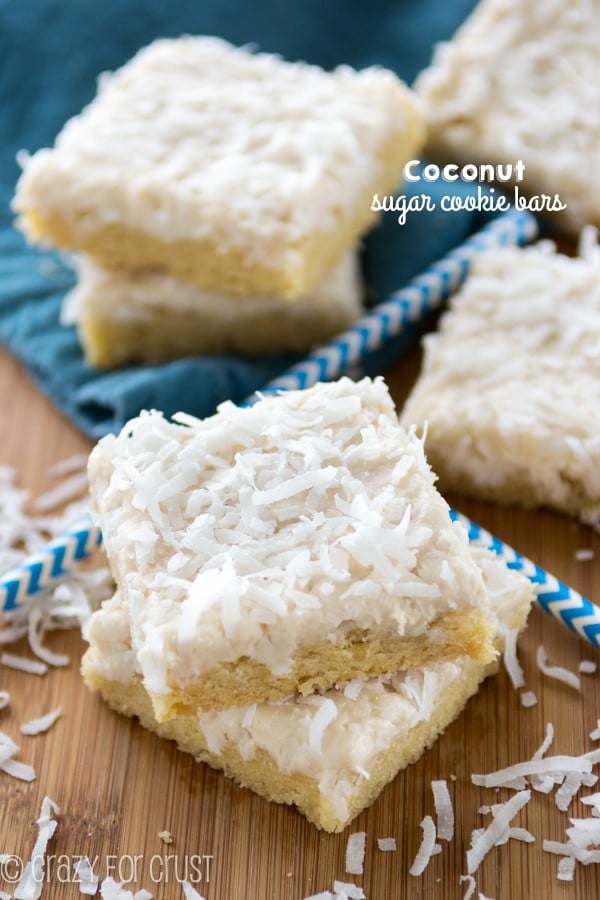 Coconut Sugar Cookie Bars made with coconut oil!