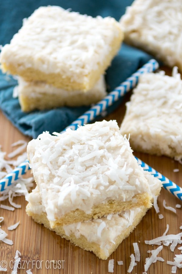Coconut Sugar Cookie Bars made with coconut oil!
