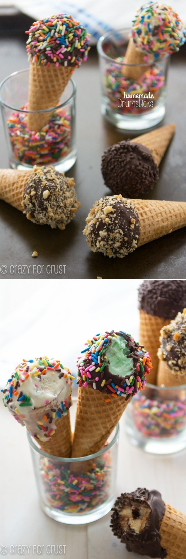 Homemade Drumsticks - easy to make using your favorite ice cream and toppings!
