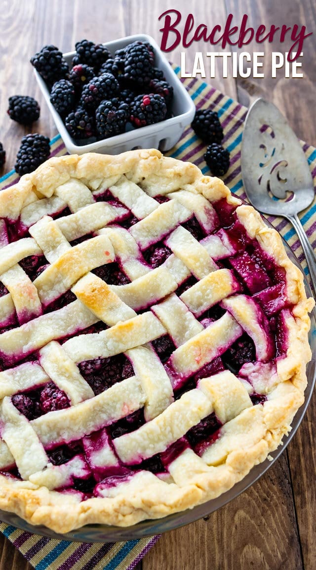 overhead of blackberry pie