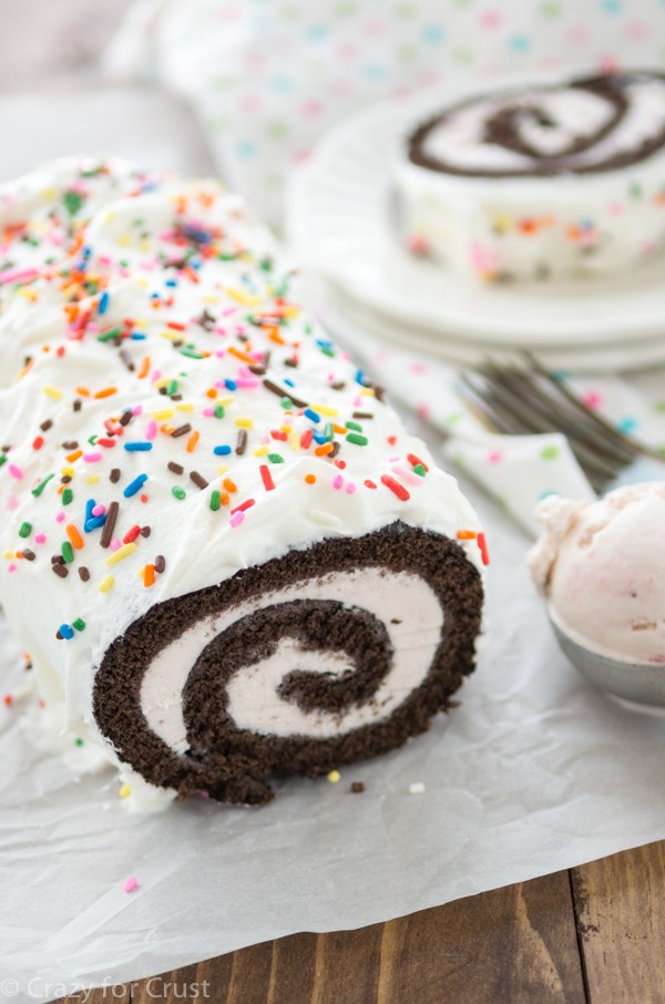 Neapolitan Ice Cream Cake Roll - Crazy for Crust